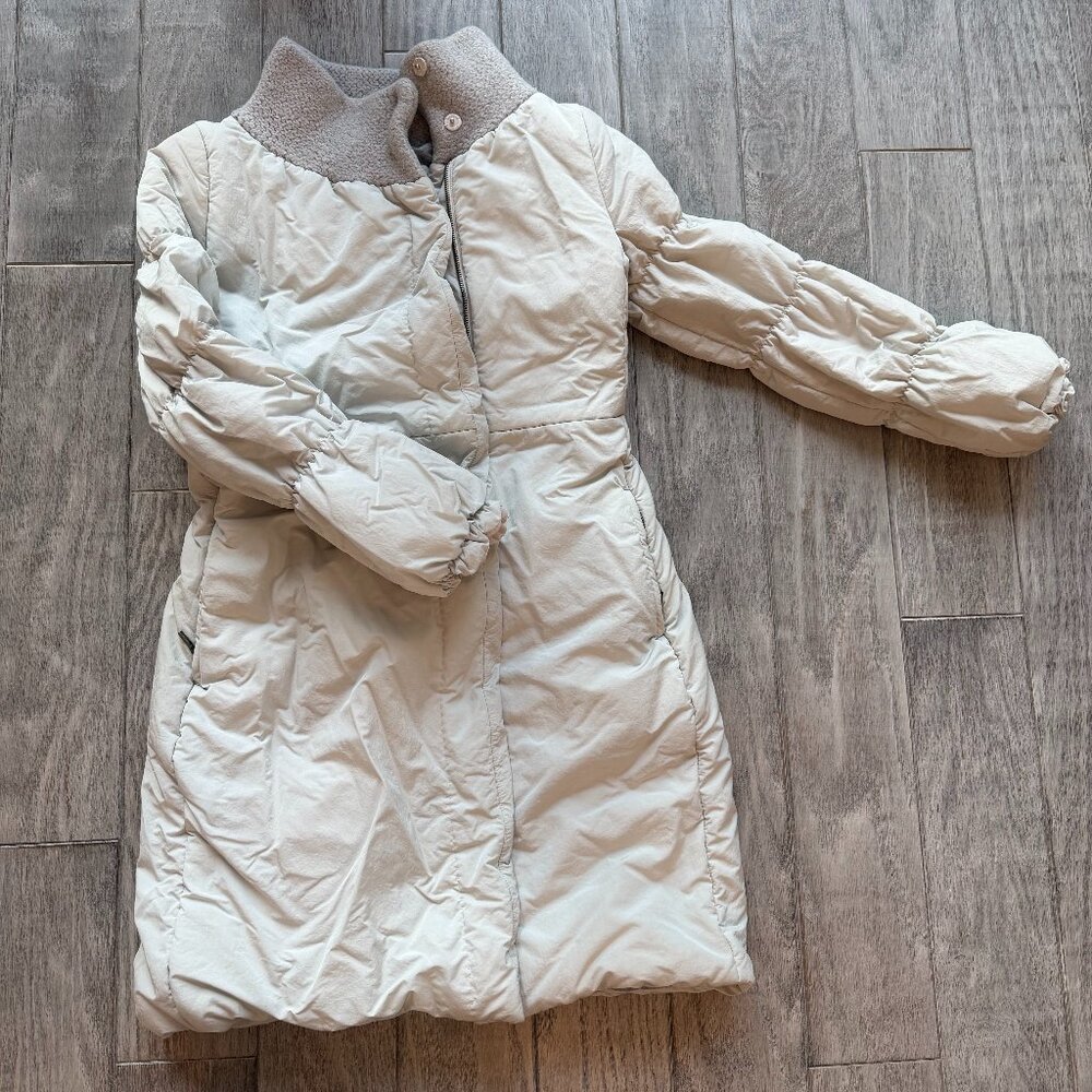 Piazza Sempione Mid-length Puffer Jacket Sz 42 (US XS) Lt Grey — Interior Stain